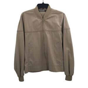 Barry Dolan 1970s Grandpa Old man Vintage Tan Full Zipper Golf Jacket Pockets